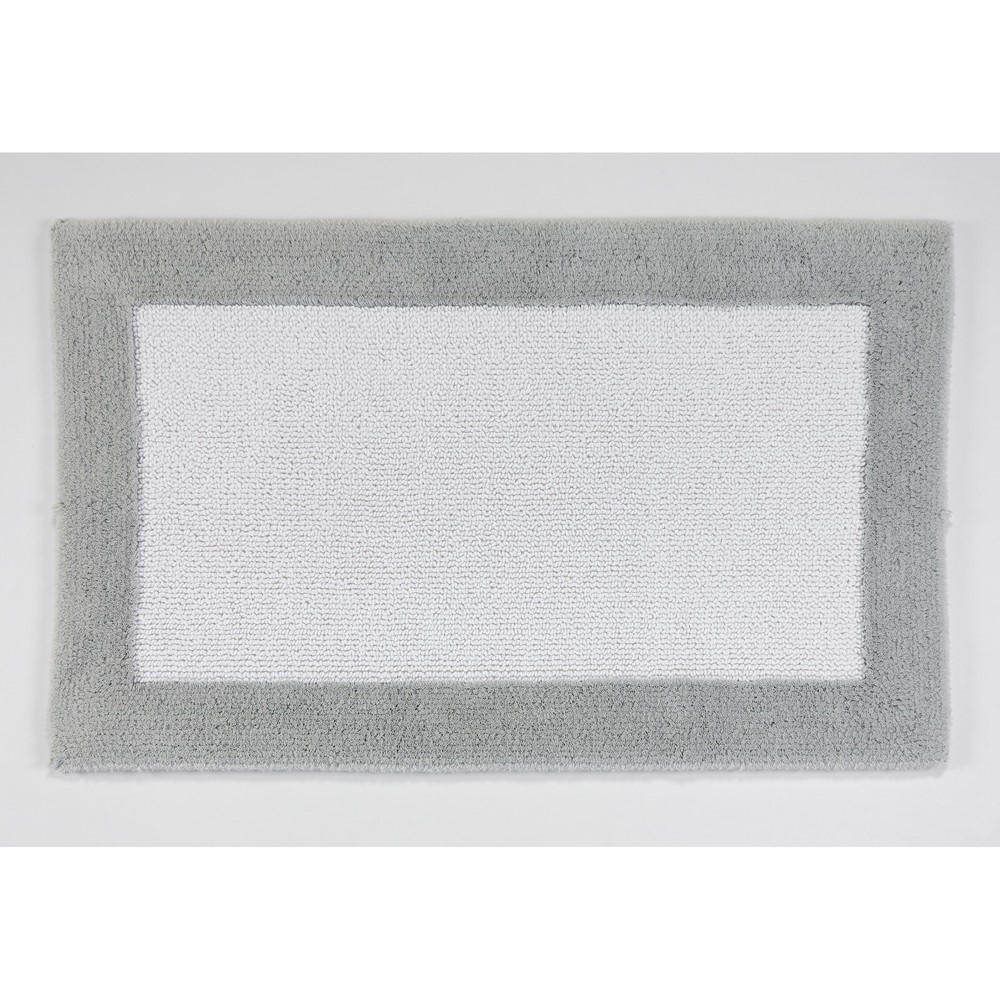 Luxury Origine Border Bath Mat 992 by Designer Abyss & Habidecor in Platinum Grey